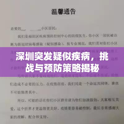 深圳突发疑似疾病,挑战与预防策略揭秘