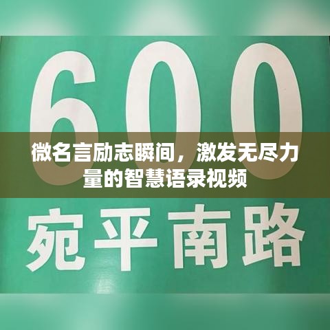 微名言励志瞬间,激发无尽力量的智慧语录视频