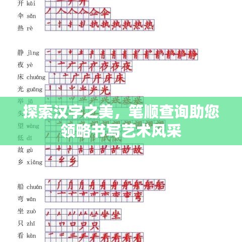 探索汉字之美,笔顺查询助您领略书写艺术风采