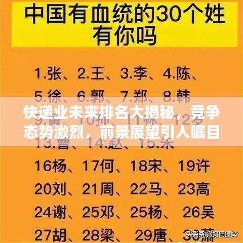 快递业未来排名大揭秘，竞争态势激烈，前景展望引人瞩目