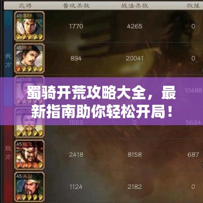 蜀骑开荒攻略大全，最新指南助你轻松开局！