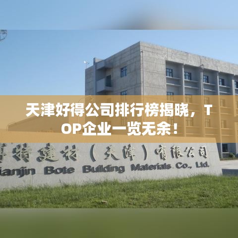 天津好得公司排行榜揭晓，TOP企业一览无余！