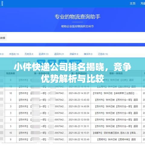 小件快递公司排名揭晓，竞争优势解析与比较
