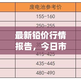 最新铅价行情报告,今日市场走势及价格分析