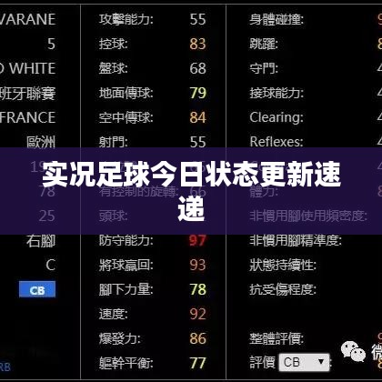 实况足球今日状态更新速递