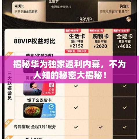 揭秘华为独家返利内幕，不为人知的秘密大揭秘！