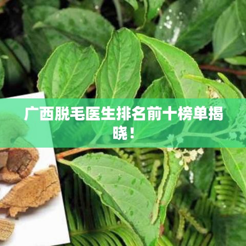 广西脱毛医生排名前十榜单揭晓!